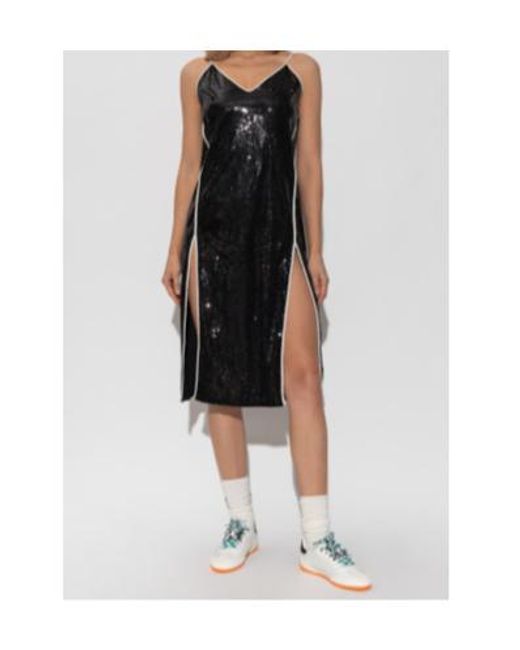 Palm Angels Black Double Slit Sequin Dress
