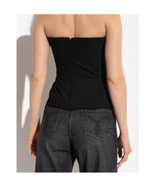Versace Black Bare Shoulders Top