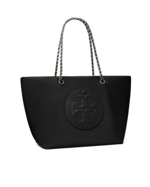 Tory Burch Black Ella Chain Tote Bag