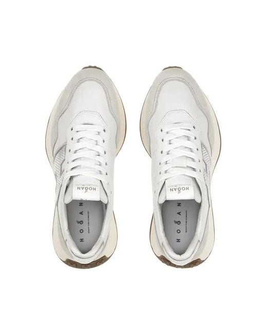 Hogan White Low Top Lace-Up Sneakers