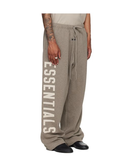 Fear Of God Gray Logo-Print Drawstring Track Pants for men