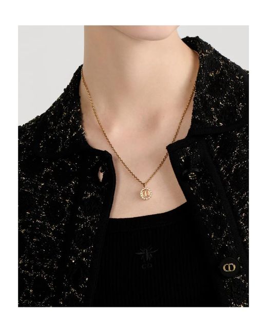 Dior White Petit Cd Circle Necklace