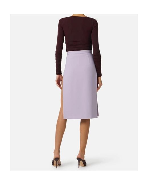 Elisabetta Franchi Purple Long-Sleeved Jersey Top