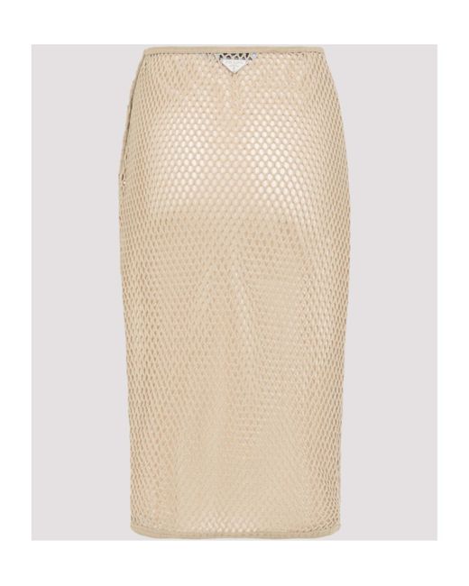 Prada Natural Midi Skirt