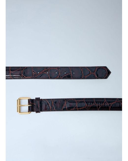 Dries Van Noten White Embossed Leather Belt