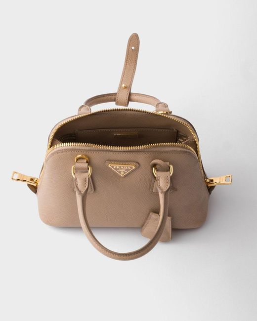 Prada Natural Zip-Up Top Handle Bag