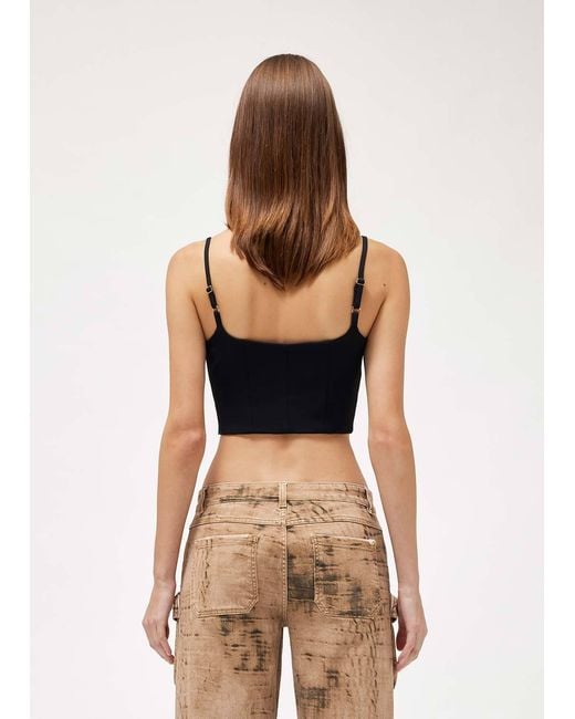 Blumarine Black Heart-Patch Crop-Top