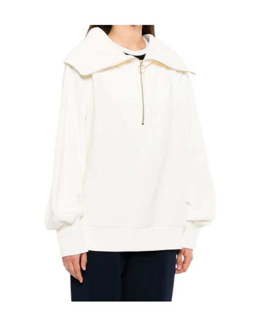 Varley White Sw Vine Half Zip Sweater