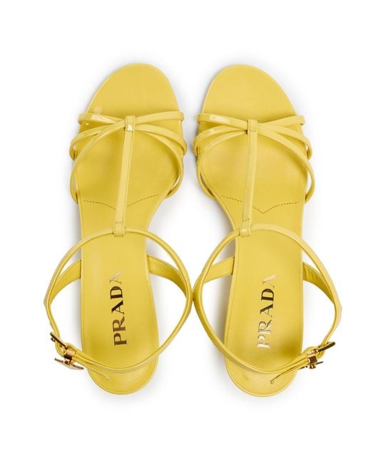 Prada Yellow Wedge Sandals
