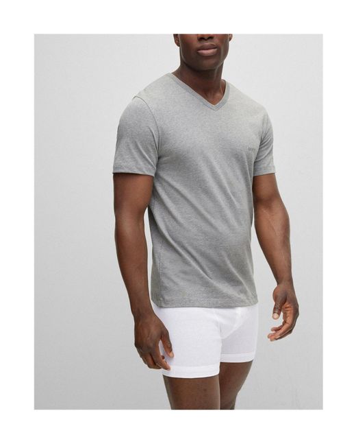 Boss White V-Neck T-Shirts for men