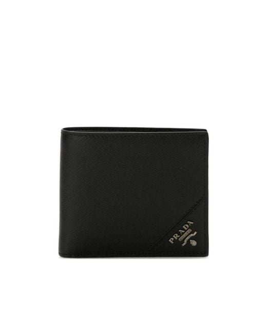 Prada Black Saffiano Bifold Wallet for men