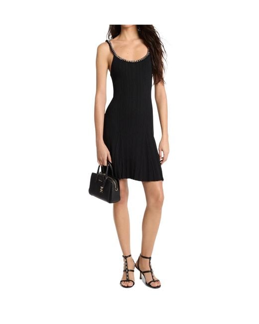 Michael Kors Black Ruffled-Neckline Dress