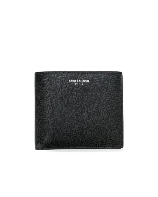 Saint Laurent Black Paris East/West Bi-Fold Wallet for men