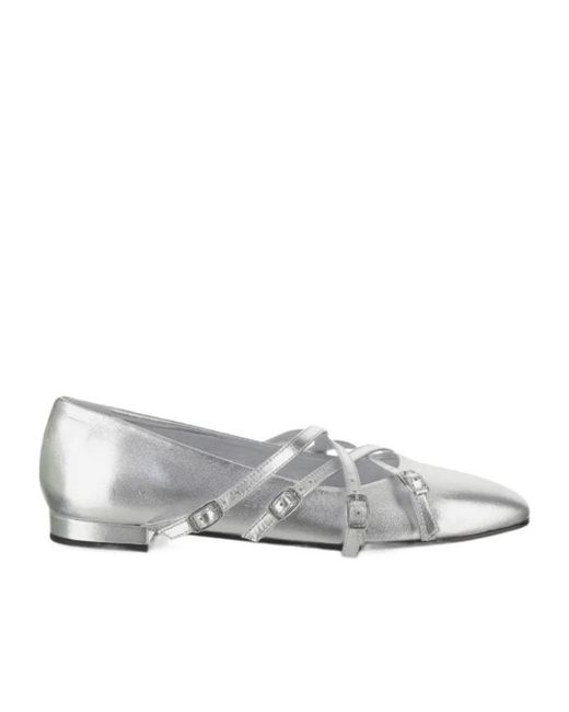 CAREL PARIS Gray Leather Ballerina Shoes