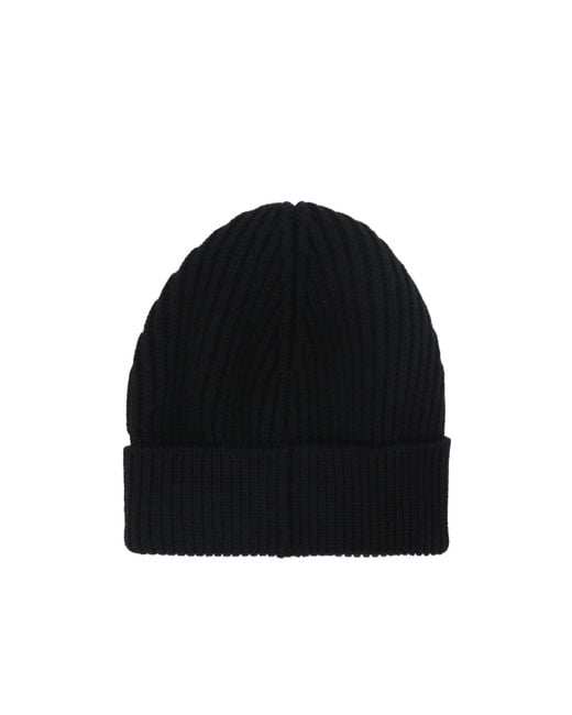Dolce & Gabbana Black Branded Tag Knitted Beanie for men
