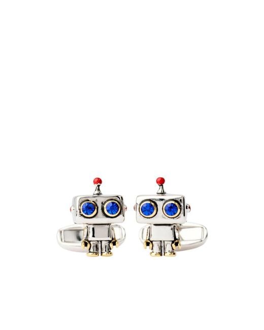 Paul Smith White Robot Cufflinks for men
