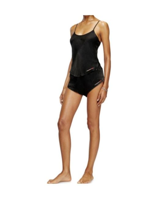 DIESEL Black Logo-Patch Pajama Set