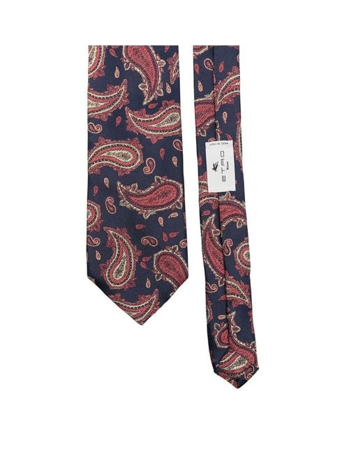 Etro Purple Paisley Jacquard Tie for men