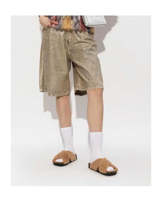 DIESEL Brown D-Woodstock Crossover Strap Sandals