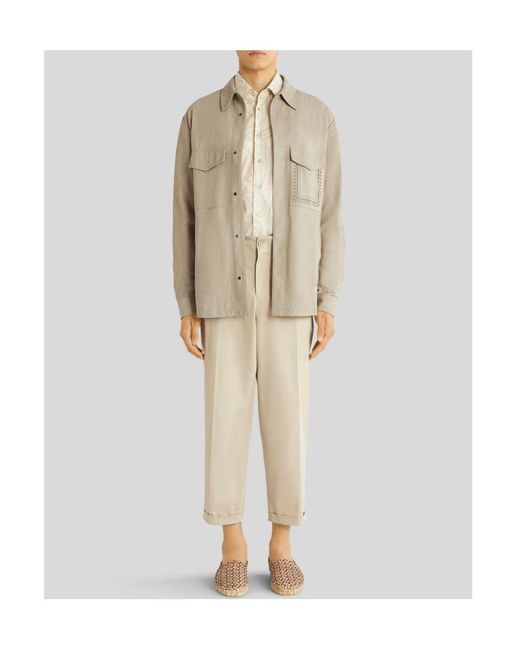 Etro Natural Buttoned Long-Sleeved Shirt for men