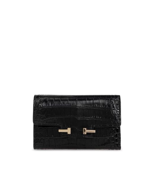 Tom Ford Black T-Logo Wallet