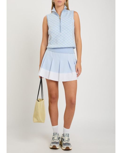 Varley Blue Stretchy Knit Top