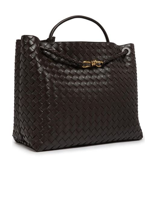 Bottega Veneta Black Woven Detail Shoulder Bag