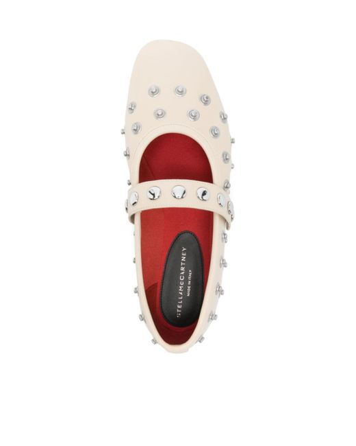 Stella McCartney Natural Ryder Stud Embellished Ballet Flats