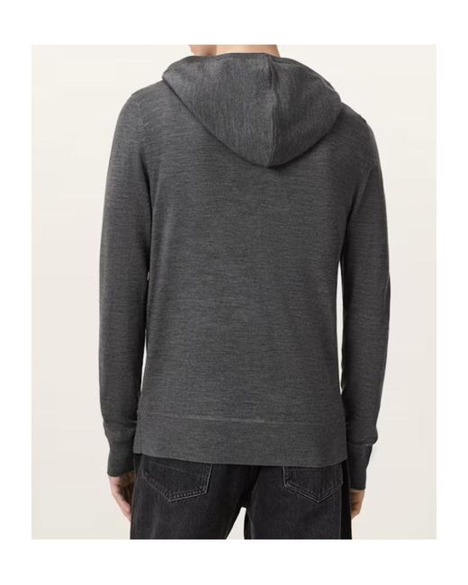 AllSaints Gray Mode Zip-Up Hoodie for men