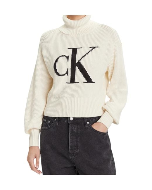 Calvin Klein White Turtleneck Sweater