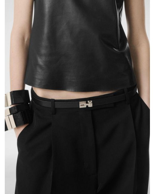 Tom Ford White Embossed Leather Slim Belt