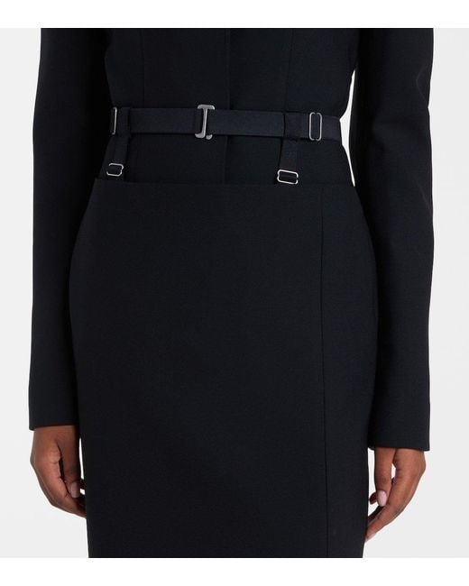 Mugler Black Cutout Pencil Skirt