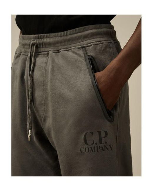 C P Company Gray Logo-Print Sweatpants for men