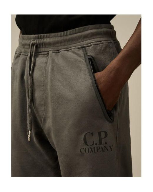 C P Company Gray Logo-Print Sweatpants for men