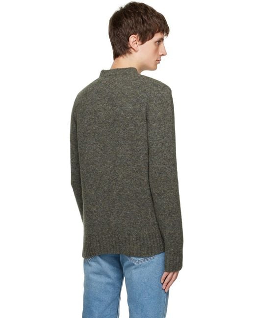 A.P.C. Gray Crew-Neck Sweater for men