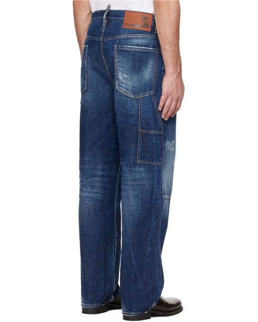 DSquared² Blue Loose Carpenter Jeans for men