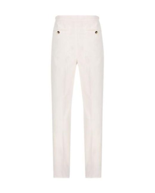 Brunello Cucinelli White Regular Fit Trousers for men