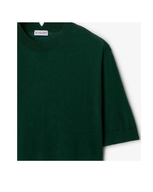 Burberry Green Drop-Shoulder Wool Knitted Top
