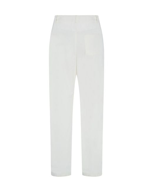 The Row White Fael Straight-Leg Trousers