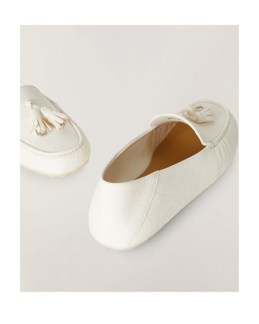 Loro Piana White Tassel-Detailed Round Toe Loafers