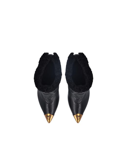 Pinko Black 90Mm Logo Boots