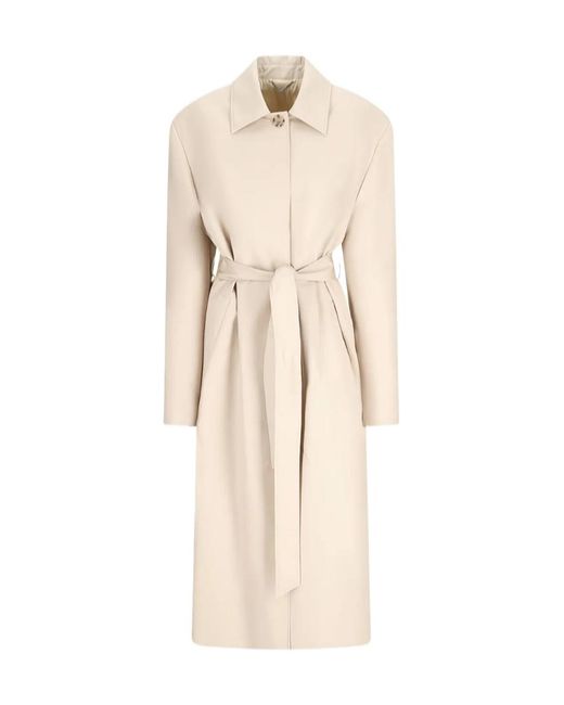 Magda Butrym Natural Belted Cotton Coat
