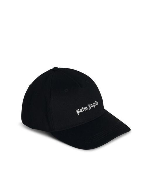 Palm Angels Black Logo Embroidered Baseball Cap