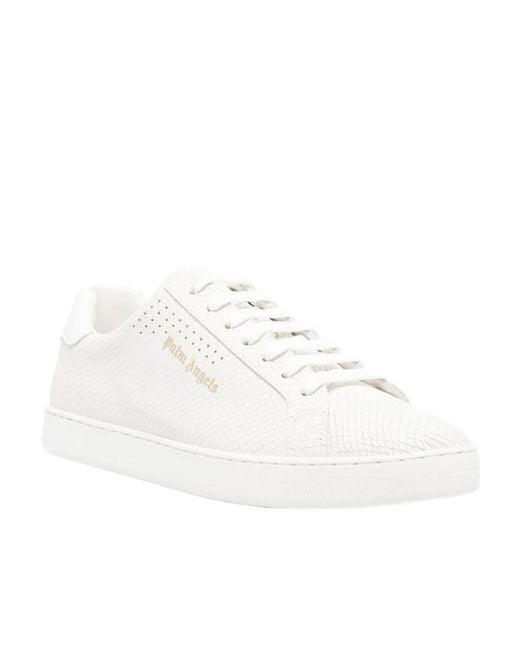 Palm Angels White Palm Lace-Up Trainers for men