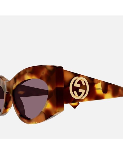 Gucci Brown Tortoiseshell Cat-Eye Sunglasses