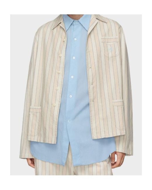 Maison Margiela White Cotton Striped Shirt for men