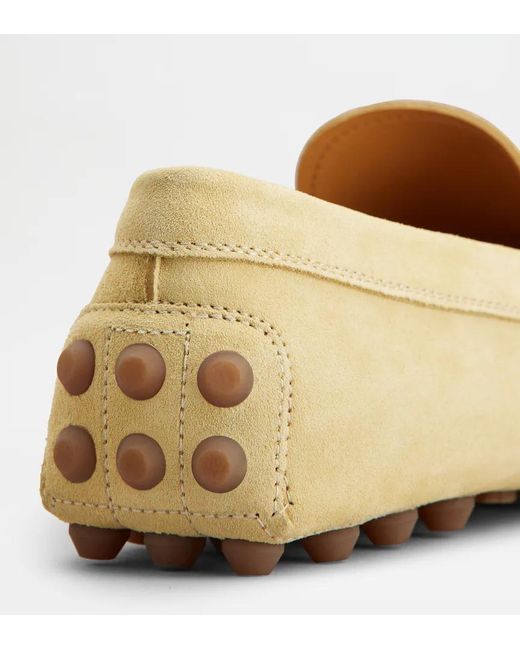 Tod's Natural Gommino Bubble Leather Loafers for men