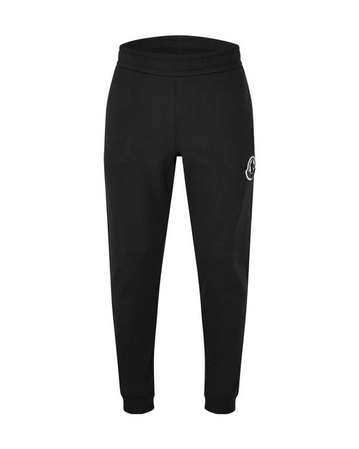 Moncler Black Solid Color Cuffed Sweatpants for men