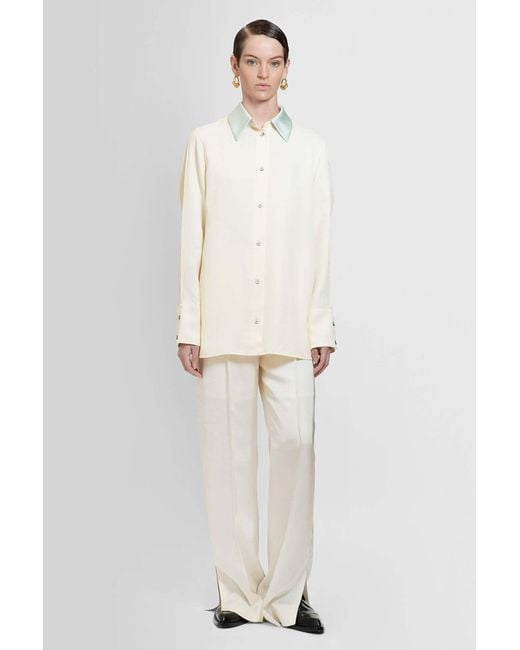 Jil Sander White Straight-Leg Side Slits Trousers