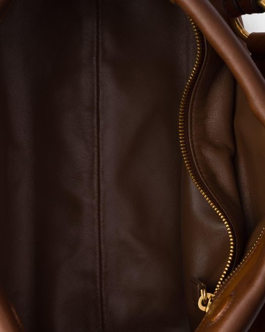 Prada Brown Enchaîné Medium Cognac Leather Bag